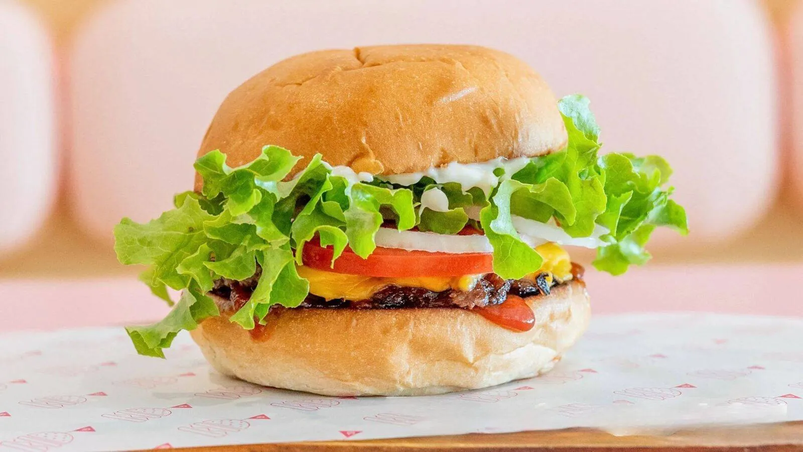 The Original: smashed patty, cheese, lettuce, tomato, onion and pickles on a potato bun