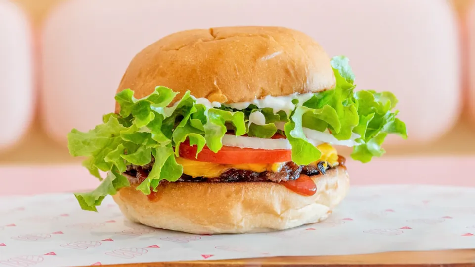 The Original – Smashed patty, cheese, ketchup, mayo, lettuce, tomato, onion + pickles.